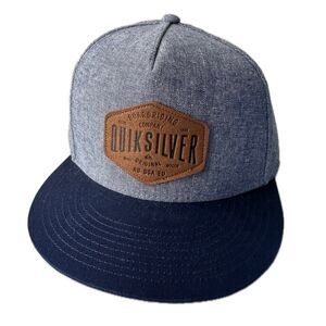 NWOT Quiksilver Chambray Denim Adjustable Snap Baseball Cap Hat OSFM